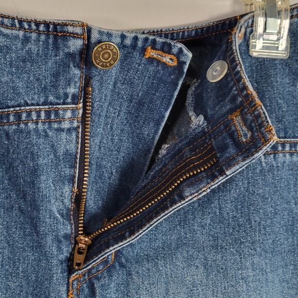 Ralph Lauren Denim Maxi Skirt 0 USA Made Y2K Long Modest Western Jean Blue - Picture 5 of 10